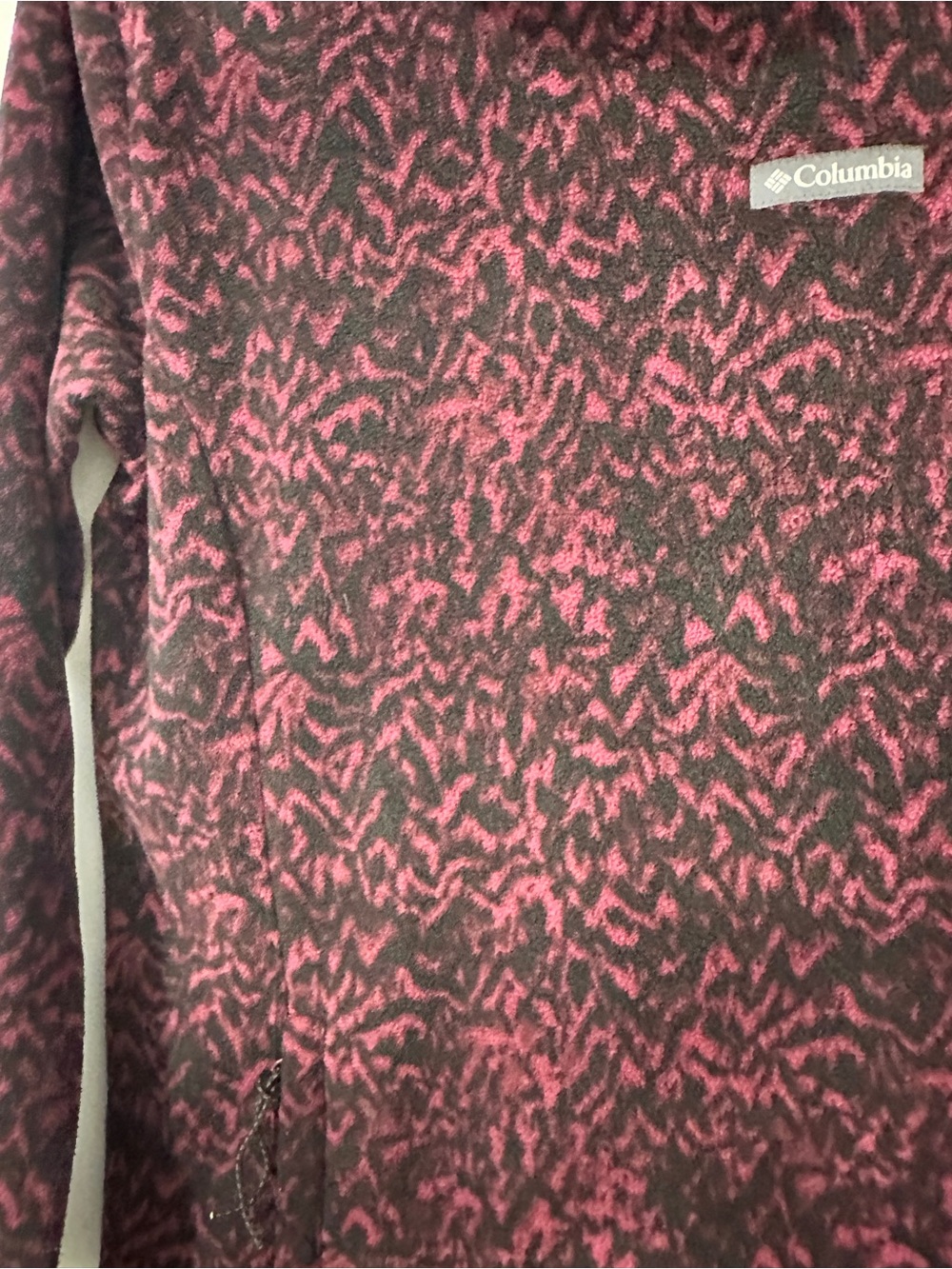 Columbia Ali Peak Fleece Cowl Neck Tunic Pink Black Patterened Size Small - Picture 8 of 12
